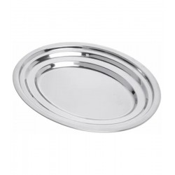 Travessa Oval Rasa 20,5 cm em Aço Inox